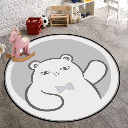 Casual Kids Rug in Grey Animal Bear Pattern Rug Polyester Anti-Slip Backing Washable Carpet for Nursery Grey Clearhalo 'Area Rug' 'Rug' 1649061