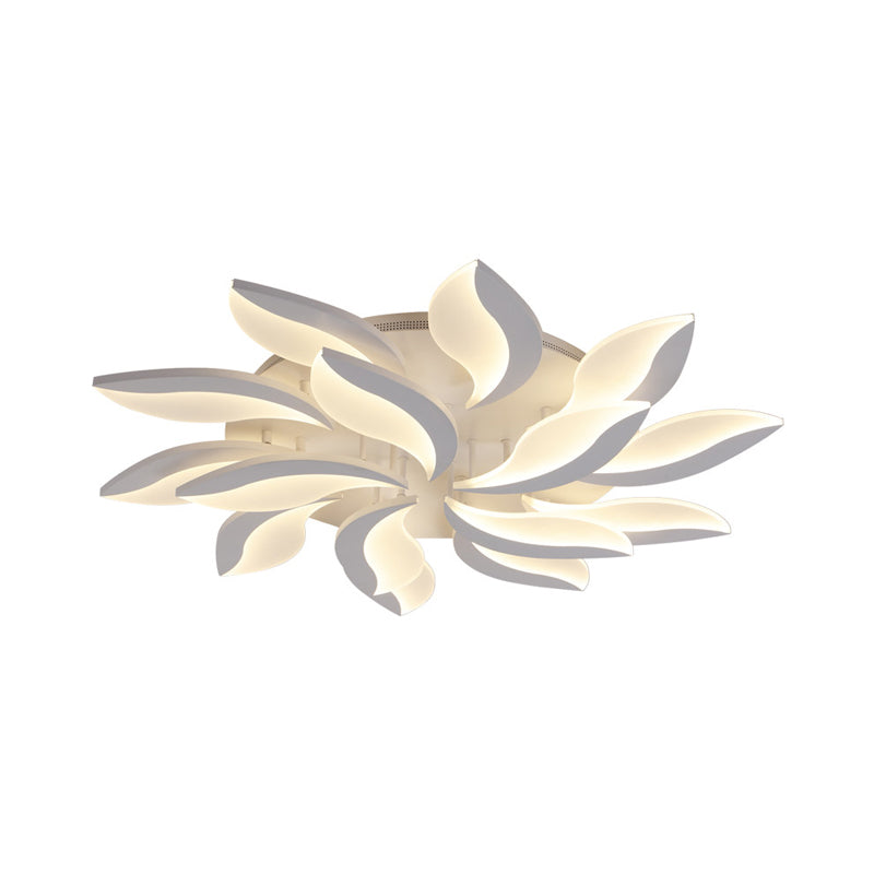 Acrylic Flower Flush Mount Light Contemporary LED 3/5/9 Lights Ceiling Lighting Fixture in Warm/White/Natural Light Clearhalo 'Ceiling Lights' 'Close To Ceiling Lights' 'Close to ceiling' 'Semi-flushmount' Lighting' 164907