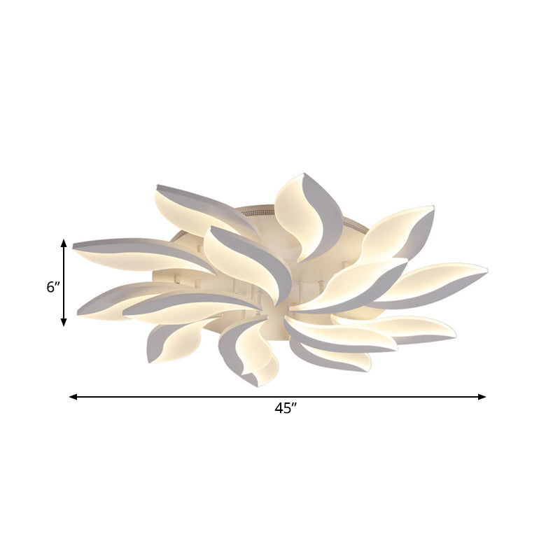 Acrylic Flower Flush Mount Light Contemporary LED 3/5/9 Lights Ceiling Lighting Fixture in Warm/White/Natural Light Clearhalo 'Ceiling Lights' 'Close To Ceiling Lights' 'Close to ceiling' 'Semi-flushmount' Lighting' 164908