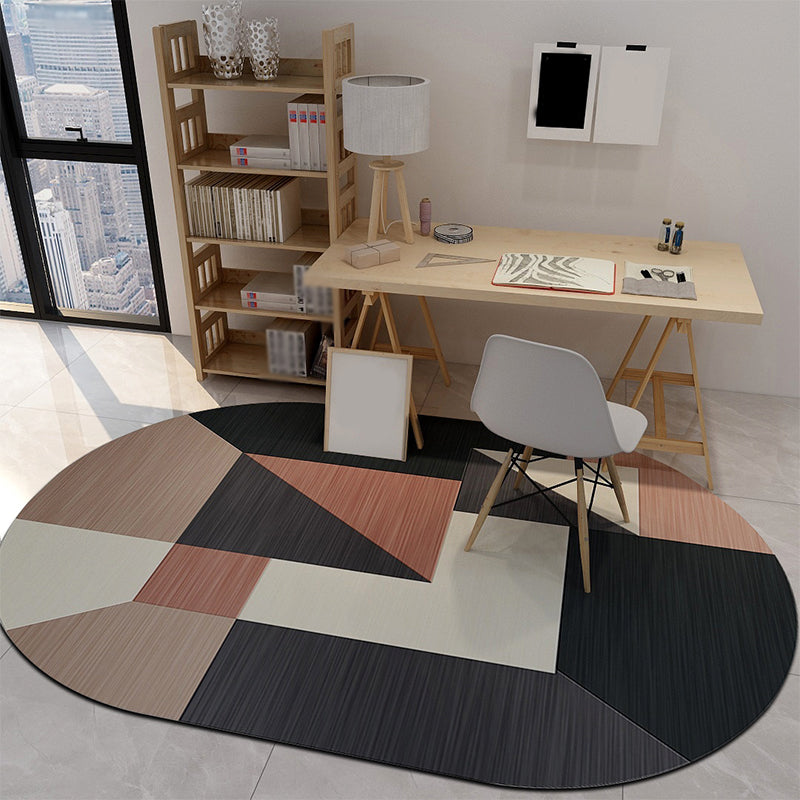 Contemporary Modern Irregular Rug in Black and Green Color Block Print Area Rug Polyester Non-Slip Carpet for Home Decor Black Clearhalo 'Area Rug' 'Rug' 1649095