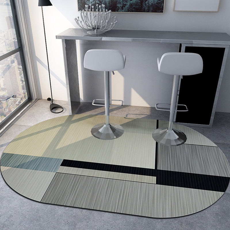 Contemporary Modern Irregular Rug in Black and Green Color Block Print Area Rug Polyester Non-Slip Carpet for Home Decor Grey Clearhalo 'Area Rug' 'Rug' 1649102
