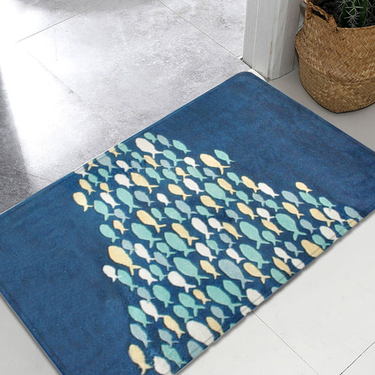 Cute Kids Rug in Blue Animal Fish Pattern Rug Polyester Anti-Slip Carpet for Children's Room Clearhalo 'Area Rug' 'Rug' 1649223