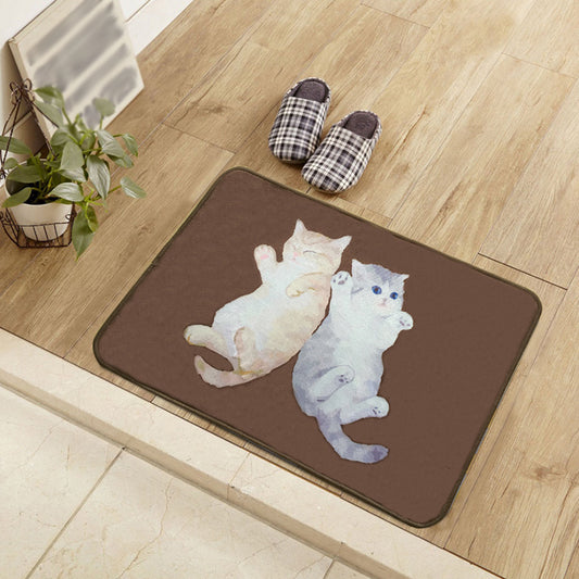 Kids Child's Room Rug in Brown Animal Cats Lying Print Rug Polyester Anti-Slip Washable Area Rug Clearhalo 'Area Rug' 'Rug' 1649227