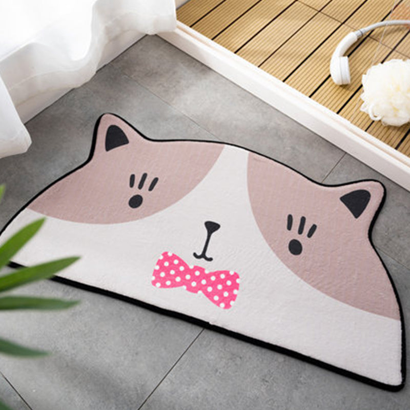 Kids Child's Room Irregular Rug in Pink and Orange Animal Tiger Lion Rabbit Print Rug Polyester Stain-Resistant Area Rug Grey 2' x 3'11" Clearhalo 'Area Rug' 'Rug' 1649242