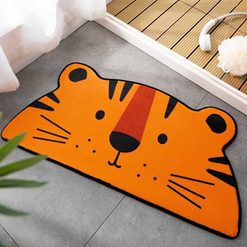 Kids Child's Room Irregular Rug in Pink and Orange Animal Tiger Lion Rabbit Print Rug Polyester Stain-Resistant Area Rug Orange 2' x 3'11" Clearhalo 'Area Rug' 'Rug' 1649245