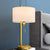 Fabric Drum Shape Reading Lamp Rustic Single Bulb Bedroom Nightstand Light with Pull Chain in Gold Gold Clearhalo 'Lamps' 'Table Lamps' Lighting' 1649383