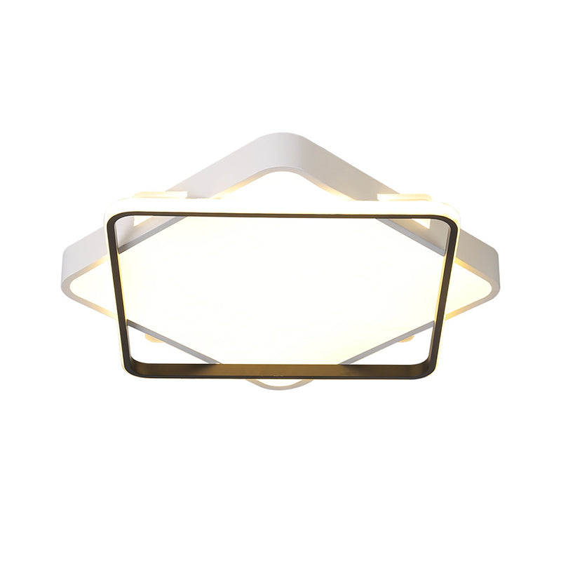 Square Metal Ceiling Light Fixture Modern Gold LED Flush Mount Lamp in Warm/White Light, 18"/23.5" Width Clearhalo 'Ceiling Lights' 'Close To Ceiling Lights' 'Close to ceiling' 'Flush mount' Lighting' 1649440