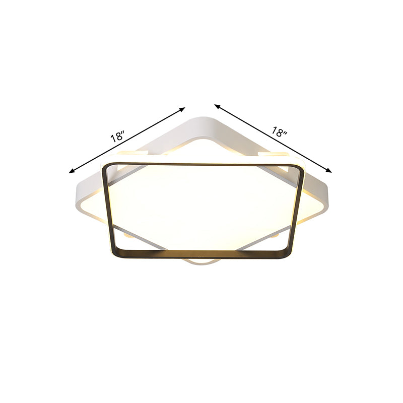 Square Metal Ceiling Light Fixture Modern Gold LED Flush Mount Lamp in Warm/White Light, 18"/23.5" Width Clearhalo 'Ceiling Lights' 'Close To Ceiling Lights' 'Close to ceiling' 'Flush mount' Lighting' 1649441