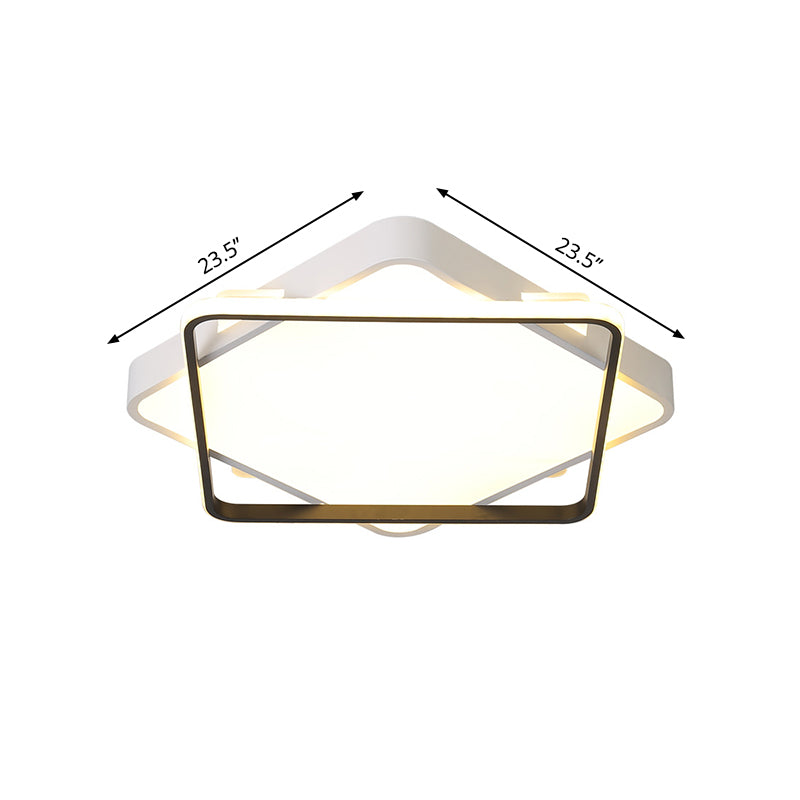 Square Metal Ceiling Light Fixture Modern Gold LED Flush Mount Lamp in Warm/White Light, 18"/23.5" Width Clearhalo 'Ceiling Lights' 'Close To Ceiling Lights' 'Close to ceiling' 'Flush mount' Lighting' 1649442