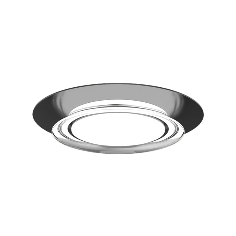 Black/Gold Round Flush Light Fixture Simple Metal LED Ceiling Flush Mount for Parlor in Warm/White Light Clearhalo 'Ceiling Lights' 'Close To Ceiling Lights' 'Close to ceiling' 'Flush mount' Lighting' 1649494