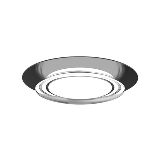 Black/Gold Round Flush Light Fixture Simple Metal LED Ceiling Flush Mount for Parlor in Warm/White Light Clearhalo 'Ceiling Lights' 'Close To Ceiling Lights' 'Close to ceiling' 'Flush mount' Lighting' 1649494