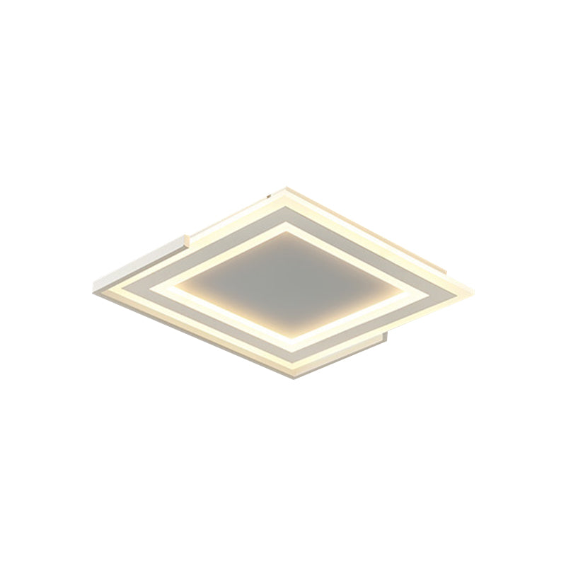 LED Bedroom Flush Light Fixture Contemporary Gold Ceiling Mounted Light with Square Acrylic Shade in White/Warm Light, 16"/20.5" W Clearhalo 'Ceiling Lights' 'Close To Ceiling Lights' 'Close to ceiling' 'Flush mount' Lighting' 1649507