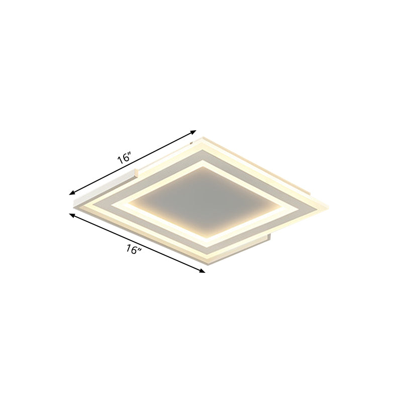 LED Bedroom Flush Light Fixture Contemporary Gold Ceiling Mounted Light with Square Acrylic Shade in White/Warm Light, 16"/20.5" W Clearhalo 'Ceiling Lights' 'Close To Ceiling Lights' 'Close to ceiling' 'Flush mount' Lighting' 1649508