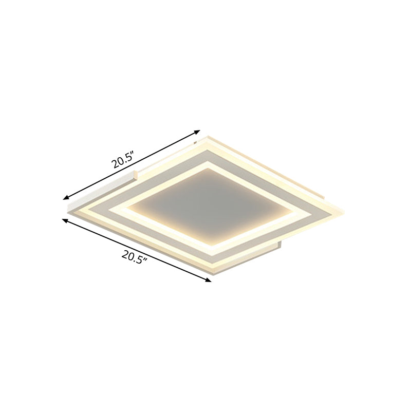 LED Bedroom Flush Light Fixture Contemporary Gold Ceiling Mounted Light with Square Acrylic Shade in White/Warm Light, 16"/20.5" W Clearhalo 'Ceiling Lights' 'Close To Ceiling Lights' 'Close to ceiling' 'Flush mount' Lighting' 1649509