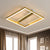 Modernist Square Frame Flush Mount Lighting Metal Sitting Room LED Ceiling Light Fixture in Gold, 16"/19.5" Width Gold Clearhalo 'Ceiling Lights' 'Close To Ceiling Lights' 'Close to ceiling' 'Flush mount' Lighting' 1649545