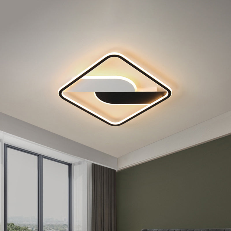 Geometric Pattern Metal Ceiling Light Fixture Modern Black LED Flush Mount Light for Living Room, 16"/35.5" Wide Clearhalo 'Ceiling Lights' 'Close To Ceiling Lights' 'Close to ceiling' 'Flush mount' Lighting' 1649551