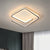 Simple Geometric Flush Mount Lamp Metallic 16"/19.5" Width LED Bedroom Flush Ceiling Light in Black/Gold, Warm/White Light Black Clearhalo 'Ceiling Lights' 'Close To Ceiling Lights' 'Close to ceiling' 'Flush mount' Lighting' 1649559