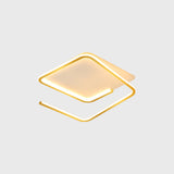Simple Geometric Flush Mount Lamp Metallic 16"/19.5" Width LED Bedroom Flush Ceiling Light in Black/Gold, Warm/White Light Clearhalo 'Ceiling Lights' 'Close To Ceiling Lights' 'Close to ceiling' 'Flush mount' Lighting' 1649566