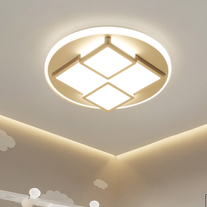 Square Acrylic Flush Ceiling Light Nordic Pink/White LED Flush Mount Lighting for Bedroom Clearhalo 'Ceiling Lights' 'Close To Ceiling Lights' 'Close to ceiling' 'Flush mount' Lighting' 1649616