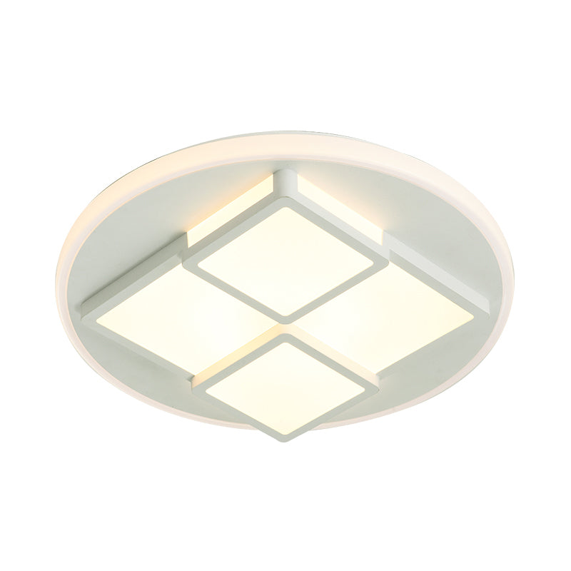 Square Acrylic Flush Ceiling Light Nordic Pink/White LED Flush Mount Lighting for Bedroom Clearhalo 'Ceiling Lights' 'Close To Ceiling Lights' 'Close to ceiling' 'Flush mount' Lighting' 1649619