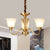 3/5 Bulbs Hanging Lamp Kit Vintage Bell Opaline Glass Down Lighting Pendant in Brass for Drawing Room 3 Brass Clearhalo 'Ceiling Lights' 'Chandeliers' 'Glass shade' 'Glass' Lighting' 1649701