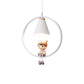 Cartoon Tapered Hanging Light Metal 1 Light Bedroom Pendant Lamp with Ring and Girl/Boy/Deer Decor in Black/White Clearhalo 'Ceiling Lights' 'Pendant Lights' 'Pendants' Lighting' 1649799