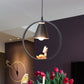 Cartoon Tapered Hanging Light Metal 1 Light Bedroom Pendant Lamp with Ring and Girl/Boy/Deer Decor in Black/White Black C Clearhalo 'Ceiling Lights' 'Pendant Lights' 'Pendants' Lighting' 1649809_f3b79483-a7b0-4126-a7fb-1b47d5497afe