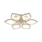 LED 4/6/8 Lights Bedroom Flush Light with Leaf Acrylic Shade White Ceiling Lighting Fixture in White/Warm/Natural Light Clearhalo 'Ceiling Lights' 'Close To Ceiling Lights' 'Close to ceiling' 'Semi-flushmount' Lighting' 164981