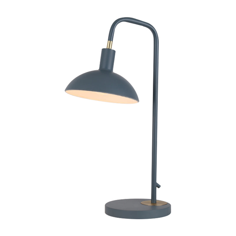 Metallic Dome Shade Nightstand Lamp Nordic 1 Bulb Pink/Yellow/Blue Table Light for Bedside Clearhalo 'Lamps' 'Table Lamps' Lighting' 1649871