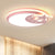 Acrylic Round Flush Mount Light Cartoon LED Flushmount Lighting with Star Decor in White/Pink/Blue Pink Clearhalo 'Ceiling Lights' 'Close To Ceiling Lights' 'Close to ceiling' 'Flush mount' Lighting' 1649954