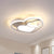 Loving Heart Acrylic Flush Mount Lamp Nordic White/Pink LED Close to Ceiling Light for Bedroom - White - Clearhalo - 'Ceiling Lights' - 'Close To Ceiling Lights' - 'Close to ceiling' - 'Flush mount' - Lighting' - 1649999