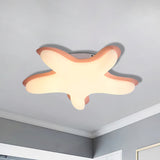 Cartoon Starfish Flush Ceiling Light Acrylic LED Bedroom Flush Mount Fixture in White/Pink/Yellow