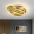 Gold Geometric Flush Light Fixture Modern Metal LED Ceiling Flush Mount in 3 Color/White Light for Bedroom
