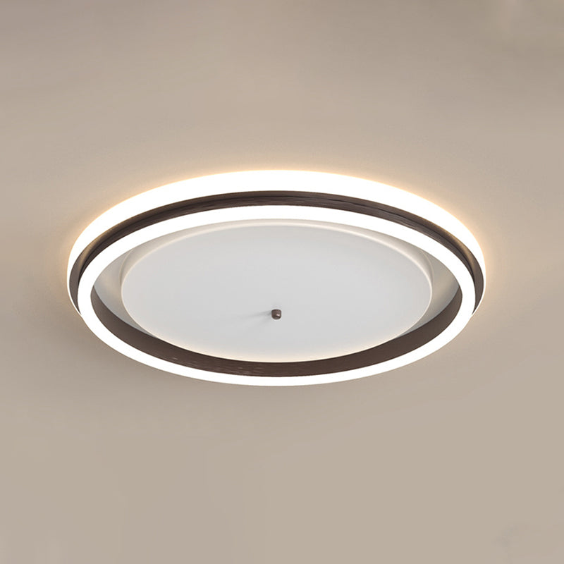 16.5"/20.5" Inch Width Metal Round Flush Ceiling Light Simple Gold/Coffee LED Flush Mount Lamp for Balcony, Warm/White Light Clearhalo 'Ceiling Lights' 'Close To Ceiling Lights' 'Close to ceiling' 'Flush mount' Lighting' 1650095