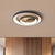 LED Bedroom Flush Ceiling Light Modernist Black Flush Mount Lamp with 2-Hoop Metal Shade in Warm/White Light, 16.5"/20.5" Dia - Black - Clearhalo - 'Ceiling Lights' - 'Close To Ceiling Lights' - 'Close to ceiling' - 'Flush mount' - Lighting' - 1650111