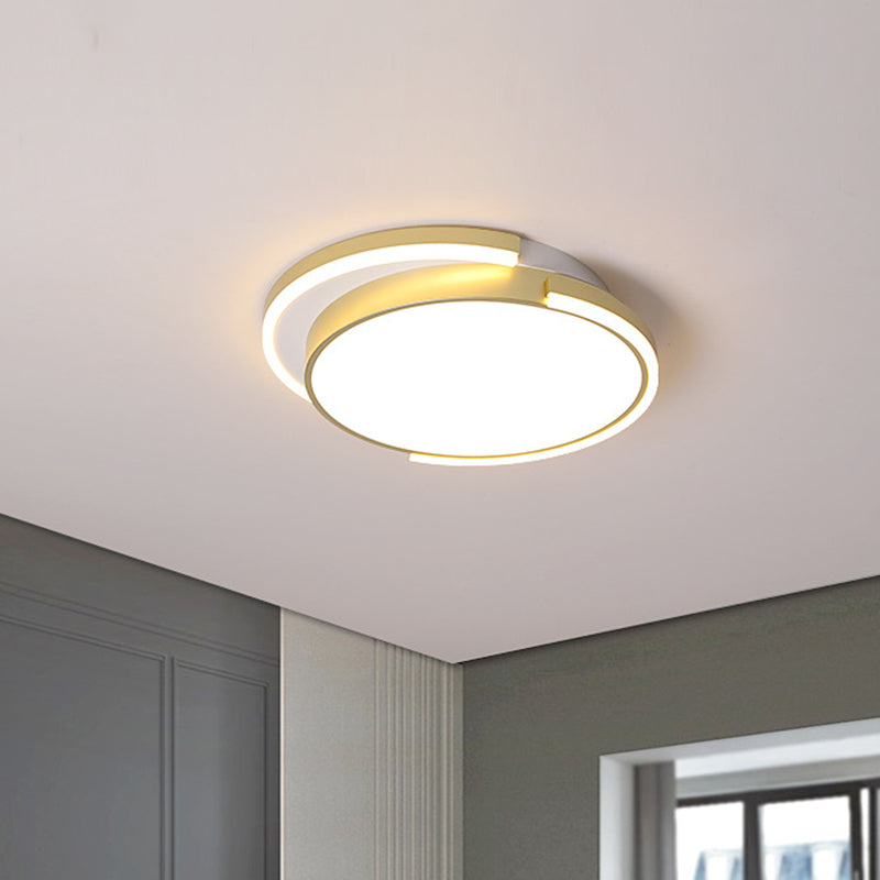 18"/22.5" W 2-Layer Round Flush Mount Lamp Metal Modernist LED Ceiling Light Fixture in Gold Clearhalo 'Ceiling Lights' 'Close To Ceiling Lights' 'Close to ceiling' 'Flush mount' Lighting' 1650131
