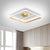 Square-Shape Semi Flush Mount Lamp Simple Metallic Gold LED Ceiling Mounted Light in Warm/White Light Gold Clearhalo 'Ceiling Lights' 'Close To Ceiling Lights' 'Close to ceiling' 'Semi-flushmount' Lighting' 1650157