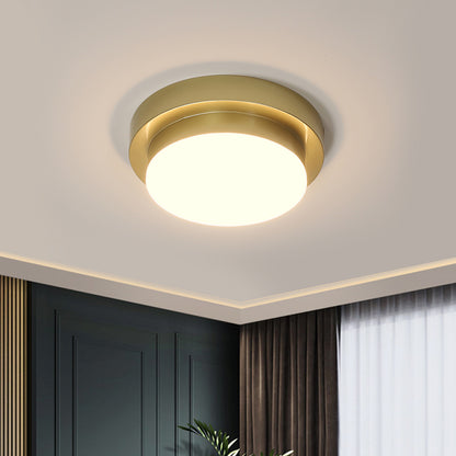 Triangle/Round/Square Flushmount Light Simplicity Metallic LED Corridor Flush Ceiling Light in Gold Gold Round Clearhalo 'Ceiling Lights' 'Close To Ceiling Lights' 'Close to ceiling' 'Flush mount' Lighting' 1650201