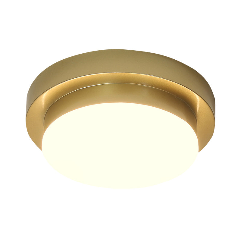 Triangle/Round/Square Flushmount Light Simplicity Metallic LED Corridor Flush Ceiling Light in Gold Clearhalo 'Ceiling Lights' 'Close To Ceiling Lights' 'Close to ceiling' 'Flush mount' Lighting' 1650203