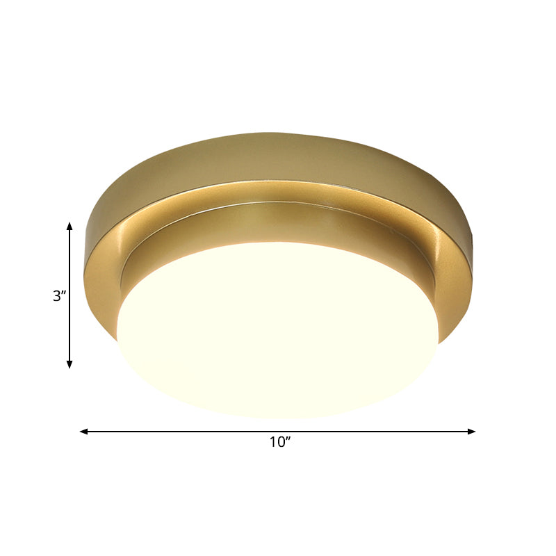 Triangle/Round/Square Flushmount Light Simplicity Metallic LED Corridor Flush Ceiling Light in Gold Clearhalo 'Ceiling Lights' 'Close To Ceiling Lights' 'Close to ceiling' 'Flush mount' Lighting' 1650204