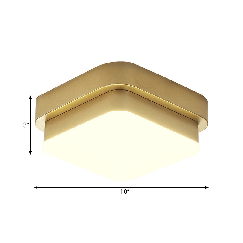 Triangle/Round/Square Flushmount Light Simplicity Metallic LED Corridor Flush Ceiling Light in Gold Clearhalo 'Ceiling Lights' 'Close To Ceiling Lights' 'Close to ceiling' 'Flush mount' Lighting' 1650209