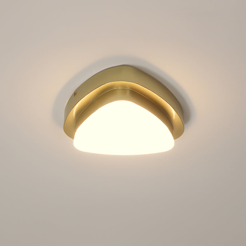 Triangle/Round/Square Flushmount Light Simplicity Metallic LED Corridor Flush Ceiling Light in Gold Clearhalo 'Ceiling Lights' 'Close To Ceiling Lights' 'Close to ceiling' 'Flush mount' Lighting' 1650212