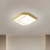 Contemporary LED Flush Ceiling Light with Acrylic Shade Gold Hexagon Flush Mount Fixture in Warm/White Light