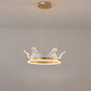 Pink/Gold Crown Shape Pendant Lighting Modern LED Metal Chandelier Lamp in Warm/White Light Gold Clearhalo 'Ceiling Lights' 'Chandeliers' Lighting' options 1650303_9bf60d7a-7150-4c5d-aee8-f3e0abfad5b3