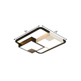 Small Cube Flush Mount Fixture Minimalism Acrylic LED Black Ceiling Lighting in Warm/White Light, 18"/23.5" W Clearhalo 'Ceiling Lights' 'Close To Ceiling Lights' 'Close to ceiling' 'Flush mount' Lighting' 1650334