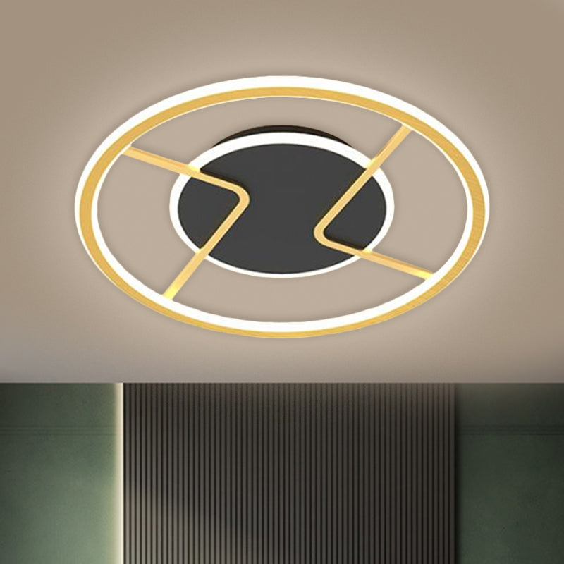 Circular Ceiling Light Fixture Minimalism Acrylic LED Black Flush Mounted Lighting, 16"/19.5" Width Clearhalo 'Ceiling Lights' 'Close To Ceiling Lights' 'Close to ceiling' 'Flush mount' Lighting' 1650361