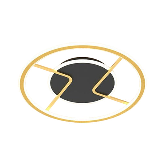 Circular Ceiling Light Fixture Minimalism Acrylic LED Black Flush Mounted Lighting, 16"/19.5" Width Clearhalo 'Ceiling Lights' 'Close To Ceiling Lights' 'Close to ceiling' 'Flush mount' Lighting' 1650362