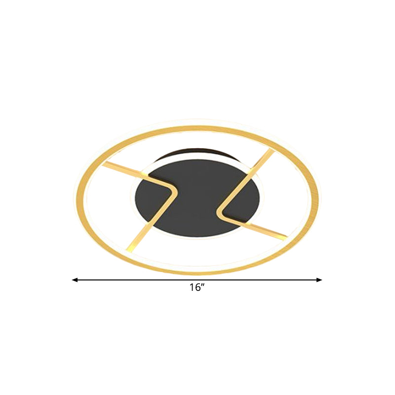 Circular Ceiling Light Fixture Minimalism Acrylic LED Black Flush Mounted Lighting, 16"/19.5" Width Clearhalo 'Ceiling Lights' 'Close To Ceiling Lights' 'Close to ceiling' 'Flush mount' Lighting' 1650363