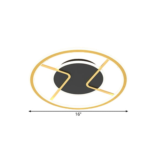 Circular Ceiling Light Fixture Minimalism Acrylic LED Black Flush Mounted Lighting, 16"/19.5" Width Clearhalo 'Ceiling Lights' 'Close To Ceiling Lights' 'Close to ceiling' 'Flush mount' Lighting' 1650363