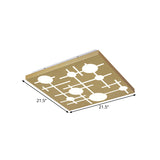 Gold Rectangular Panel Ceiling Fixture Contemporary Acrylic Patterned LED Flush Mount Lamp, Warm/White Light Clearhalo 'Ceiling Lights' 'Close To Ceiling Lights' 'Close to ceiling' Lighting' 1650368
